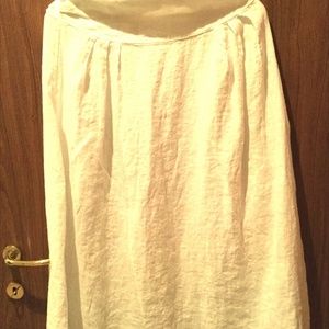 Italian 100% Linen Skirt White